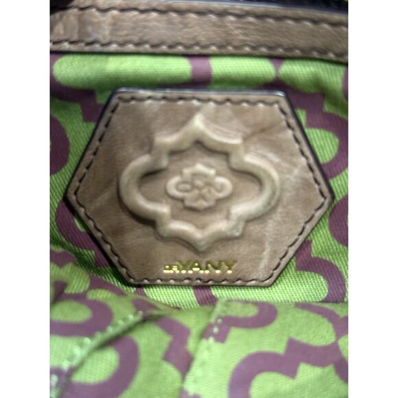 orYANY Brown Leather Pushlock Briefcase Messenger Crossbody Bag - Picture 2 of 10